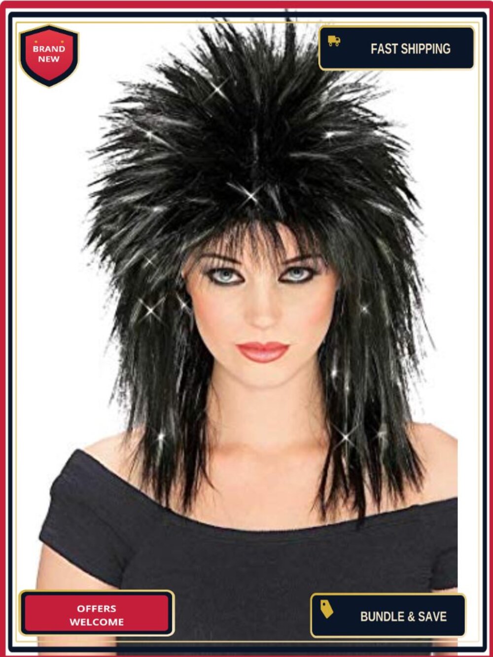 Synthetic Fiber Costume Wig Spiky Tinsel
